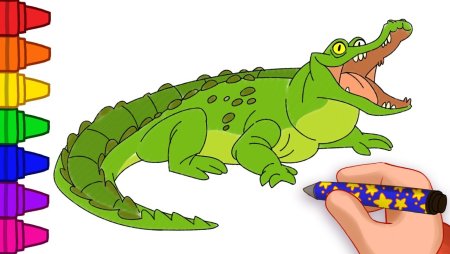Крокодил раскраска для детей