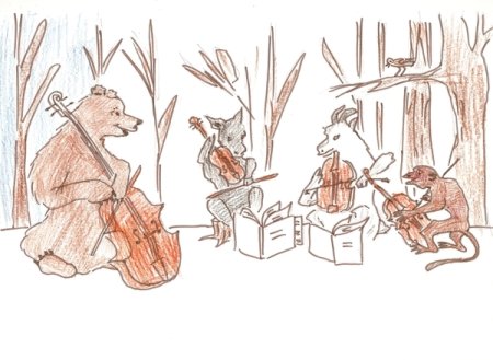 Иллюстрация к басне Крылова квартет