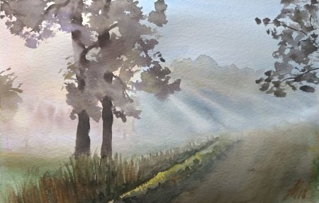 Состояние природы акварель