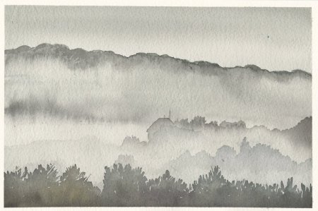 Туман рисунок карандашом