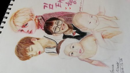 BTS рисунки всей группы