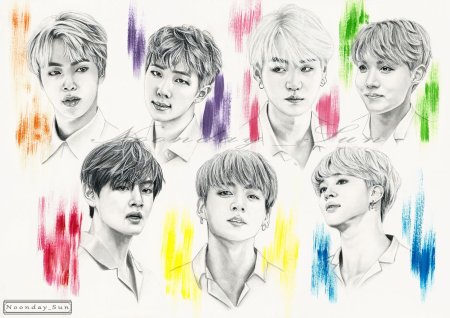 Группа БТС рисунки