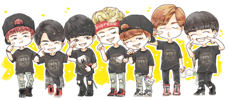 Группа БТС мультяшные