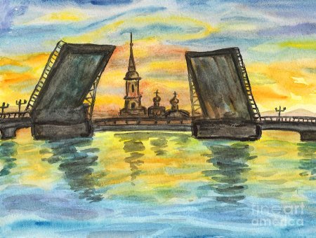 Дворцовый мост карандашом