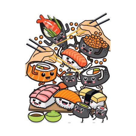 Рисовать суши и роллы