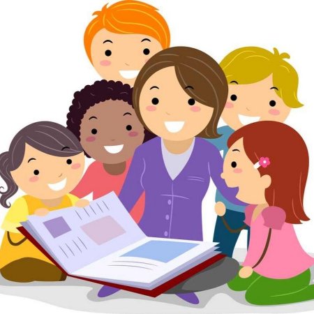 Учитель и дети на прозрачном фоне