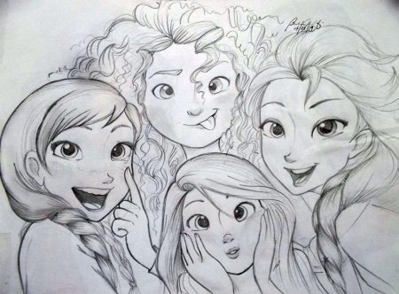 Принцесса Рапунцель для срисовки
