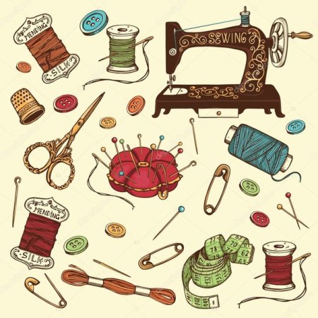 Эскизы швейных принадлежностей