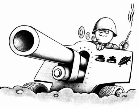 Карикатура артиллерист