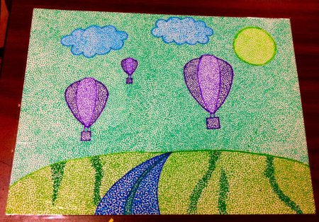 Рисование в технике пуантилизм в средней группе