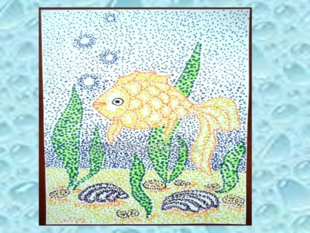 Золотая рыбка пуантилизм