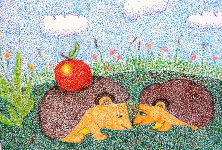 Пуантилизм Золотая осень