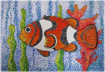 Техника пуантилизм ватными палочками