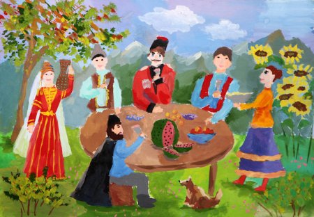 Чаепитие с самоваром дети