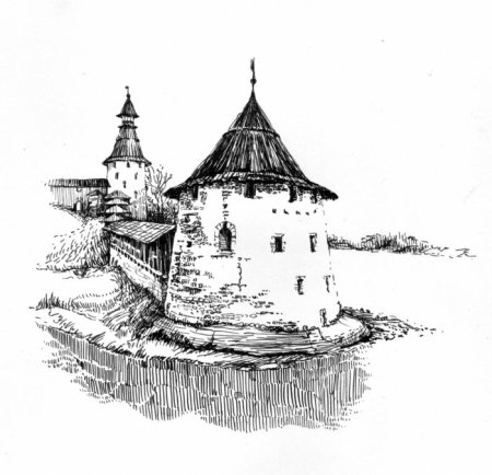 Рисование древнего города