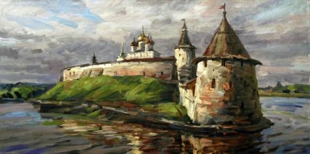 Храм раскраска Псков Кремль Троицкий