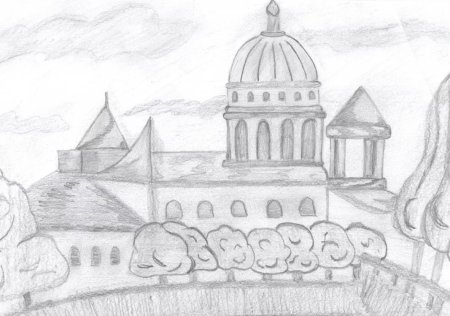 Псковский Кремль рисунок Псков