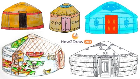 Юрта карандашом