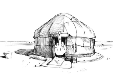 Юрта рисунок для детей легкий