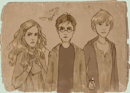 Гарри Рон и Гермиона для срисовки