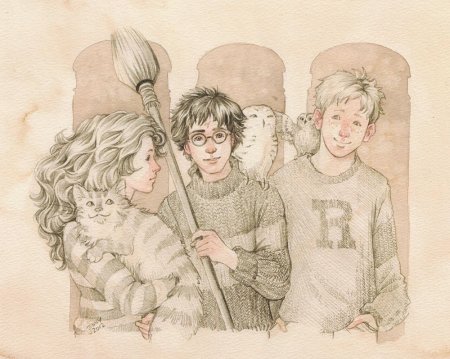 Рисунки из Гарри Поттера Рон Гарри Гермиона