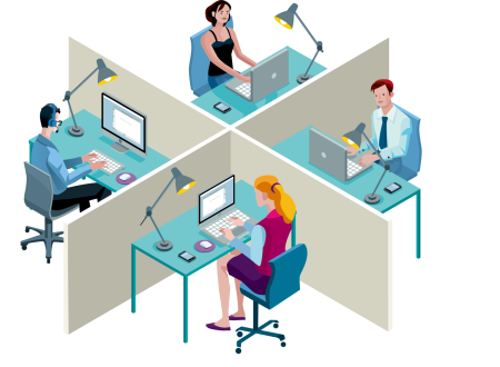 Иллюстрация работник офиса