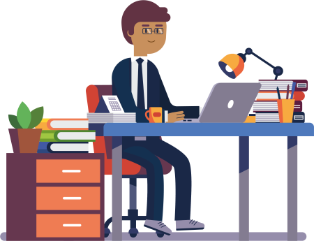 Работа в офисе иллюстрация