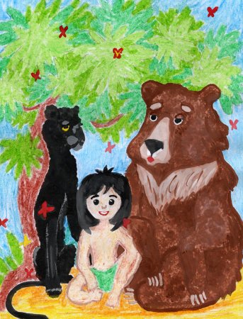 Маугли книга джунглей раскраска