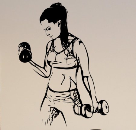 Девушки в спортзале Рисованные