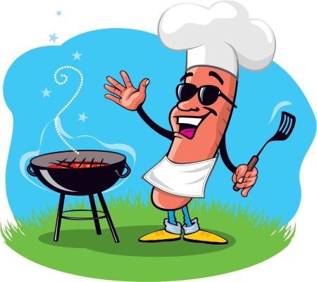 Повар мультяшный с шашлыком