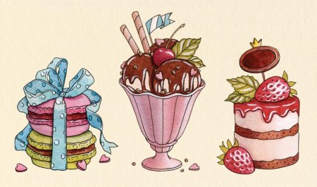 Сладости цветными карандашами