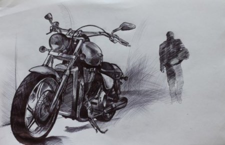 Мотоциклист рисунок