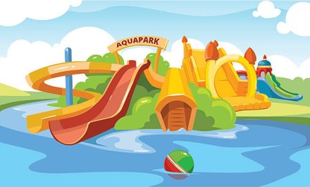 Дети в аквапарке