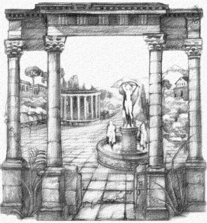 Частновладельческие сады древней Греции рисунок