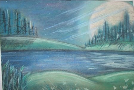 Родные пейзажи цветными карандашами