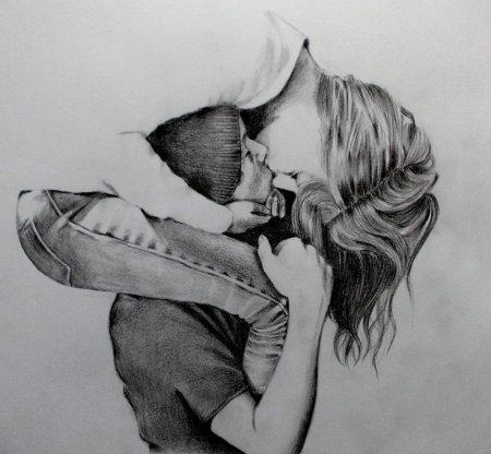 Рисунок карандашом парень с девушкой