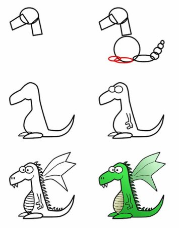 Дракон для рисования для детей