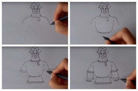 Рисование богатыри пошагово
