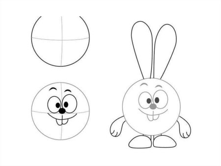 Рисование Кроша из смешариков поэтапное