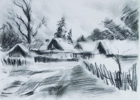 Рисование углем для детей