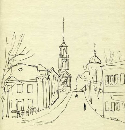 Зарисовки городского пейзажа легко