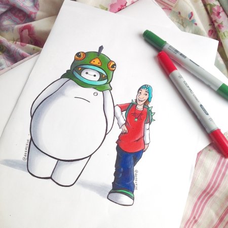 Стич акварельными карандашами