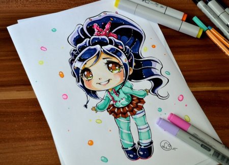 Мультяшки цветными карандашами