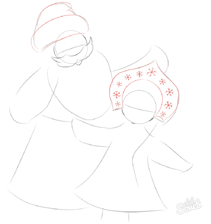 Рисование Деда Мороза и Снегурочки