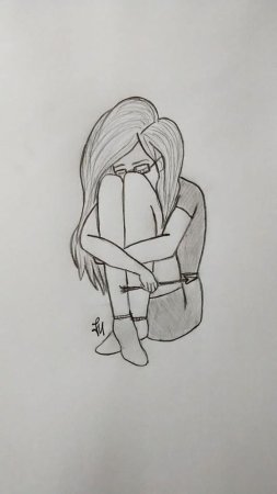 Грустные рисунки для срисовки лёгкие