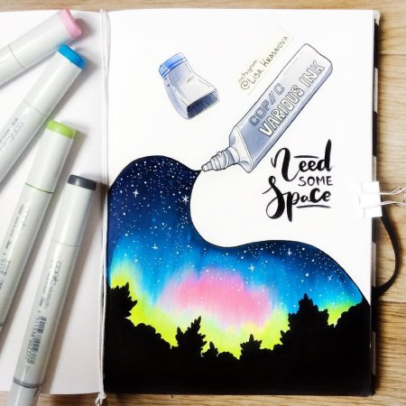 Рисунки для скетчбука лёгкие милые