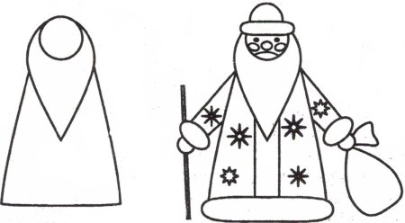 Поэтапное рисование Деда Мороза