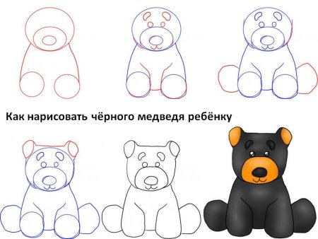 Рисуем медведя поэтапно