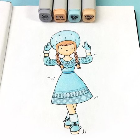 Поэтапные рисунки для личного дневника