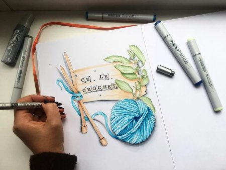 Рисунок маркерами для скетчинга легкий